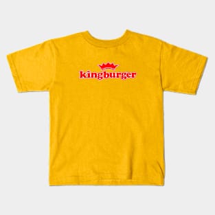 Kingburger (Red Text) Kids T-Shirt